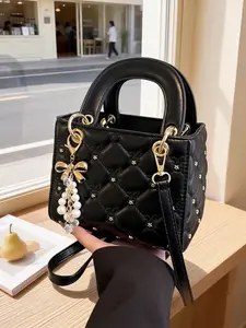 Fashion PU Leather Handbag, Women's Small Square Shoulder Bag, New Shell Pattern Crossbody Bag, Casual Messenger Bag, Casual Handbag Satchel