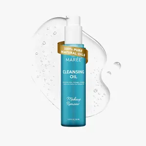 Deep Cleansing Oil for Face MAREE - 5.07 FL OZ - Makeup Remover Oil Cleanser Infused with Centella Asiatica & Collagen - 150 ML - Gentle Non-Comedogenic Formula for Sensitive Skin