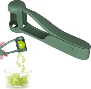 Grape Cutter for Toddlers 1-3, Grape Slicer Kitchen Gadget for Vegetable Fruit Salad Cake Decor, Stainless Steel Baby Grape Quarter Cutter Tool for Cherry Tomato Strawberry Blueberry - Green