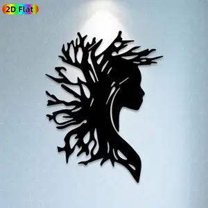 1pc Tree Goddess Metal Wall Art, Enchanting Tree Goddess Statue Mural, Ideal Gift for New Year, Christmas, Nature & Mythology Enthusiasts,  Perfect for Living Room Wall & Garden Fence, Unique Home & Outdoor Decor