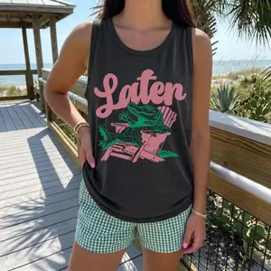 Tank Top Later Gator Alligator Crocodile Florida Aesthetic Gulf Of Mexico Swim Cover Up Beach Sarcastic Tank Top Summer