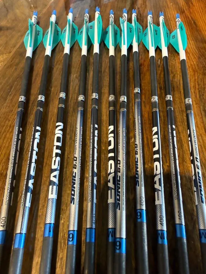 CustomMade Hand Fletched Match Grade Sonic 6.0 6 arrows
