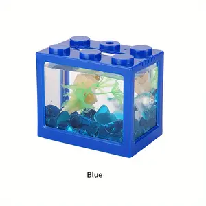Aquarium Building Blocks Bucket Fish Tank Acrylic Creative Small Fish Tank Fish Tank Stand
