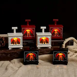 Miniature Fireplace Light, 1 Count Creative Mini Fireplace Light, Vintage Fireplace Ornament, Desktop Decoration Light, Home Decor Supplies