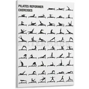 Pilates Poster,Pilates Workout Chart (1) Canvas for Bedroom Living Room Decor 12x18inch(30x45cm) Frame-style