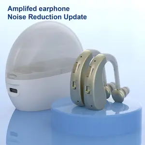 Portable Over-Ear Hearing Aid Set, Easy Operation, Comfortable Fit, Clear Sound Quality, Suitable for Daily Use