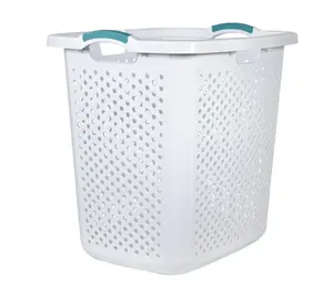 2.5 Bushel XL Lamper Plastic Laundry Basket, White, Adult / Tween