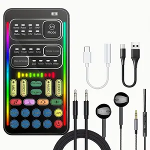 Real-time Voice Changer for Mobile Phone Android Mac Universal Sound Card Complete Set Male to Female Voice Change for Game Live Chat Video Production
