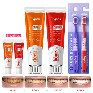 Engohn 2pcs Fluoride-free toothpaste, 7-day effective whitening, stain removal toothpaste, fresh breath probiotic toothpaste, six fresh factors, care for sensitive teeth, 24h fresh breath