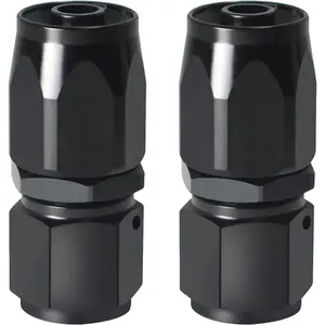 6AN Fitting, 2PCS 6AN Hose End Fittings, 6 AN Straight Fittings for CPE Braided Hose(Black).