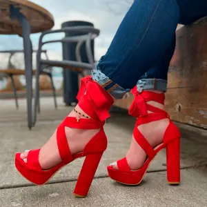 Alice - Lace Up Platform High Heels, Premium Suede Material, Elegant Party Shoes, Chic & Comfortable, Perfect for Evening Events or Special Occasions