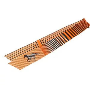 Pre-owned HERMES Maxi Twilly Scarf Scarves Silk Orange Black White