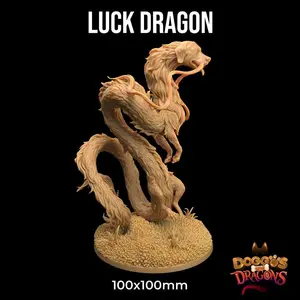 Luck Dragon Golden Retriever Doggos Dragons | The Dragon Trappers Lodge | 32mm Scale | Miniature TTRPG Mini DnD Dungeons Dragons Wargame