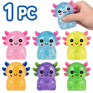 1PC Axolotl Squishy Stress Ball, Soft TPR Slow Rising Squeeze Toy, Cute Axolotl Fidget Toy for Stress Relief, Handheld Anxiety Calming Sensory Toys for Adults, Birthday Party Gift and Christmas, Kawaii Squishy