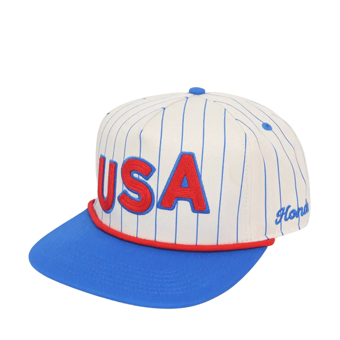 Vintage 90's USA Cap | Pinstripe Rope Hat | USA | Hondo