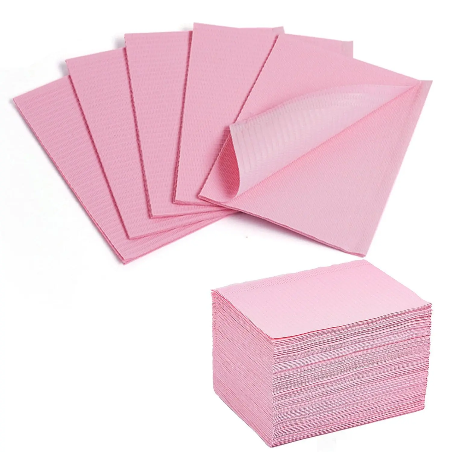 Disposable Nail Mats: 50Pcs Pink Fordable Nail Paper Towels for Table Acrylic Nail Practice Sheet 3 Ply Waterproof Nail Art Table Mats Clean Pads for Salon Manicure Tattoo