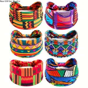 6pcs/Set Women'S Bohemian Headbands - Colorful Geometric Bohemian Printed, Absorbent And Breathable Headbands, Fitness Running Fashion Outdoor Sports Headbands, Retractable Headbands, Women'S Fashion Hair Additions, Perfect Holiday Gifts