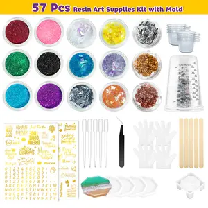 JANCHUN 57 Pcs OCTAGON RESIN KIT - Crafting Essentials & Decorative Molds & Durable Silicone White Silicone Material Perfect for Crafting and DIY Projects