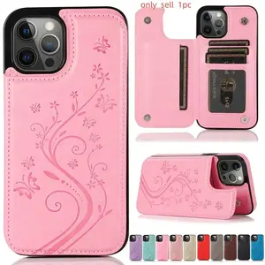 Wallet Butterfly Embossing Slot Magnetic Flip Leather Case For iPhone 17 16e 16 Pro Max 15 14 13 12 Cover