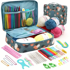 66pcs Beginner Crochet Hook Set DIY Knitting Tools Kit Crochet Gift Kit (Random Small Accessory Colors and Yarn Colors)