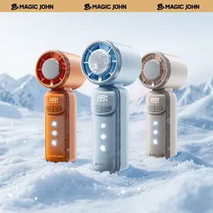 MAGIC JOHN Mini Handheld Cooling Fan – 199-Speed Precision Control, Ice-Cooling Function, LED Display, Pocket-Size Portable Fan for Travel, Summer, Concerts & Commuting summervibes