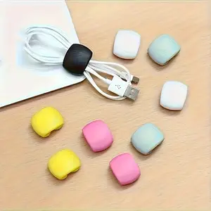 10pcs Mixed Color Desk Cable Organizer Clips, Multi-Color Anti-Tangle Wire Storage, for Chargers, Headphones, Earbuds, Durable Plastic