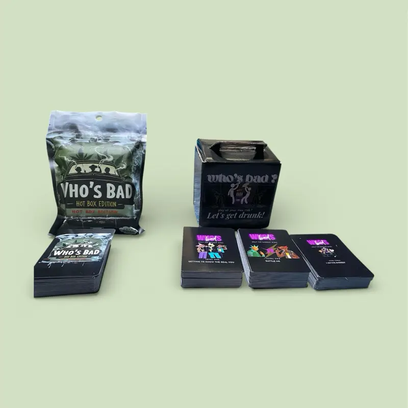 Who’s Bad: party pack bundle– Adult Party Challenge & Storytelling Game for High-Vibe Hangouts