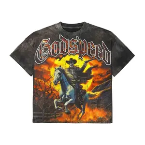 Godspeed skeleton cowboy clothing gift - graphic tee - shirt top men - Soft Cotton T-Shirt