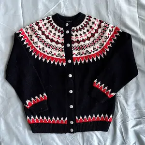Vintage Norwegian Hand-Knitted Wool Sweater