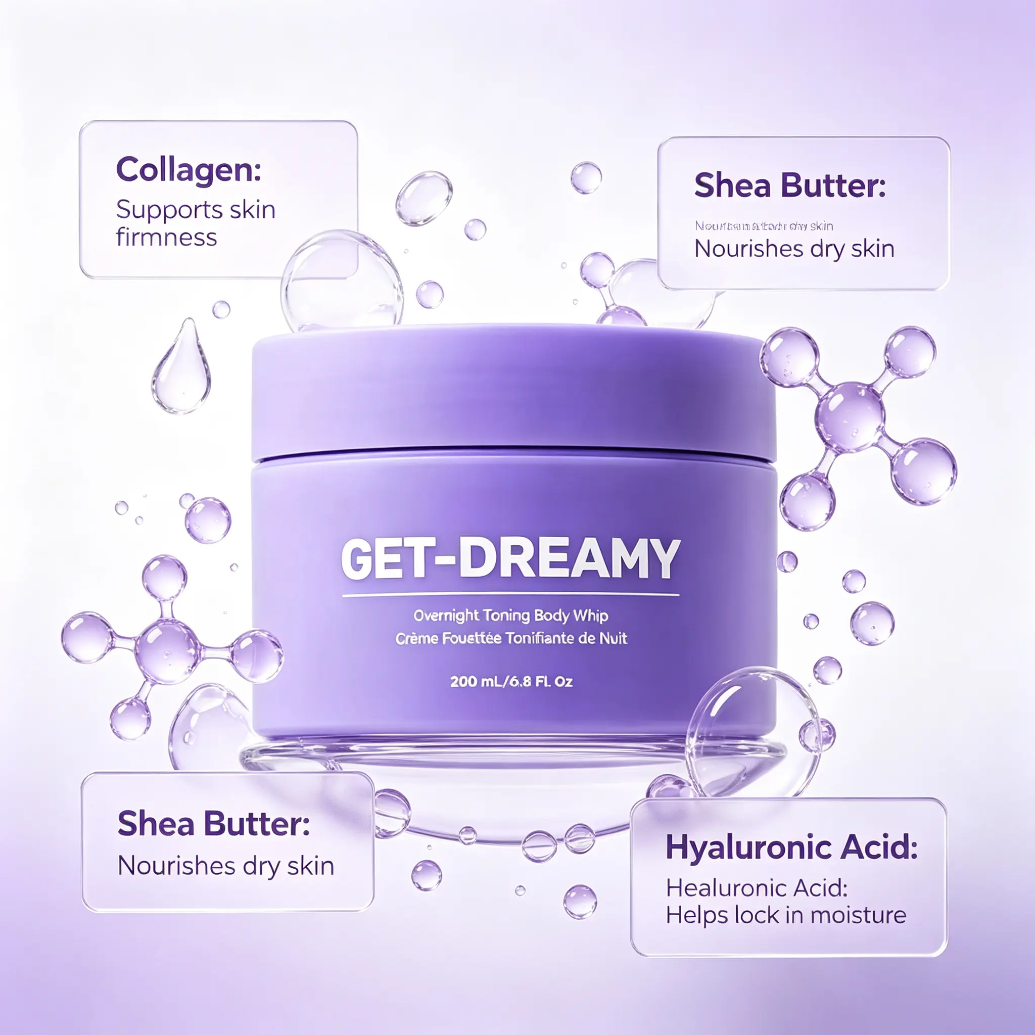 MAËLYS GET-DREAMY Belly Firming Cream|Overnight Body Whip|Postpartum Sagging Belly Fix |Clinically Proven Firming Cream for Loose Skin, Milk Thistle & Uva Ursi Moisturizer, 200mL/6.8oz