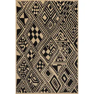 Merissa Tribal Lattice Jute Area Rug