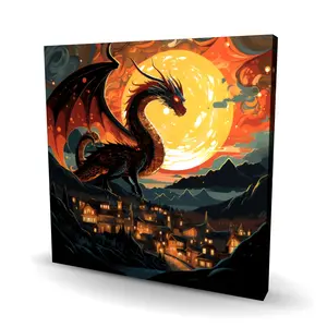 Conscious Sales C1RC3636RLZJPD 36 x 36 in. Imminent Destruction - Orange Canvas Art for Home Decor
