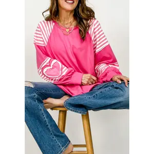 Striped Patchwork Heart Top