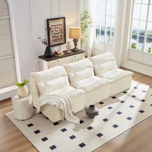 New Product Limited Single Chair Sofa Lounge Chair With Backrest Fully Compressed Polyester ORANGE WHITE Memory Foam Couch For Living Room Bedroom Modern Lazy Sofa Chair With Comfy Seat Cushion And Zipper Closure