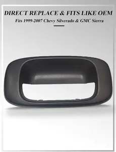 Tailgate Handle Bezel Trim Fits for 1999-2007 Chevy Silverado GMC Sierra 1500 2500 3500 Black Textured Replaces# 15228539, 15228540, GM1916102, GM15046512