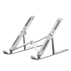 Aluminum Laptop Stand, Foldable Adjustable Height Desktop Portable Ergonomic Riser, Cooling Ventilation Support Holder for Notebook, Cross-Border Hot Sale
