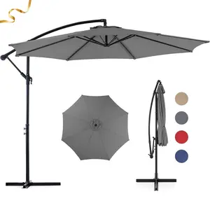 9/10 FT Outdoor Patio Umbrella, 8 Heavy-Duty Ribs, 73.2 Sq.Ft Large Sun Shade, Adjustable Tilt & Ventilated Canopy for Backyard, Patio, Garden, Poolside Camping