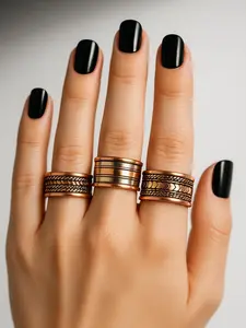 Solid 99% Copper Rings Handmade 3Pack Unisex Fashionable Jewelry for Men Women