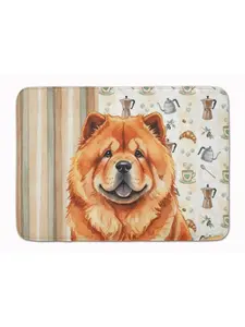 Carolines Treasures WDK7380RUG 19x27 in. Red Chow Chow Cushioned Memory Foam Kitchen Mat, Animal-Inspired, Art-Themed, Colored, Dyed Rugs for Coffee Bar, Animal-Inspired Kitchen Rugs, Art-Themed Kitchen Rugs