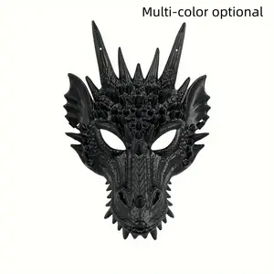Dragon Mask for Halloween, Mythical Creature Plastic Mask, Role-Playing Cos Mask, Perfect for Adult Men, Ideal Halloween Party Accessory
