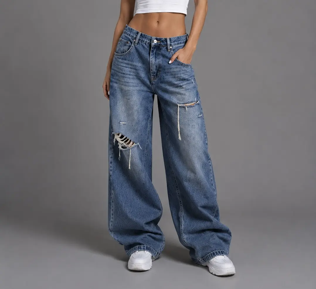 Ychief  Loose Wide‑Leg Barrel Jeans, Streetwear‑Style Pants, Soft Fabric, Unisex Design, Comfort‑Fit Women’s Bottoms Jean
