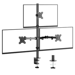 Triple Monitor Desk Mount for 17 to 32 inch Screens,Each Arm Holds up 17.6 lbs,3 Monitor Stand with Tilt,Swivel,Rotate,VESA Mount 75/100x100mm
