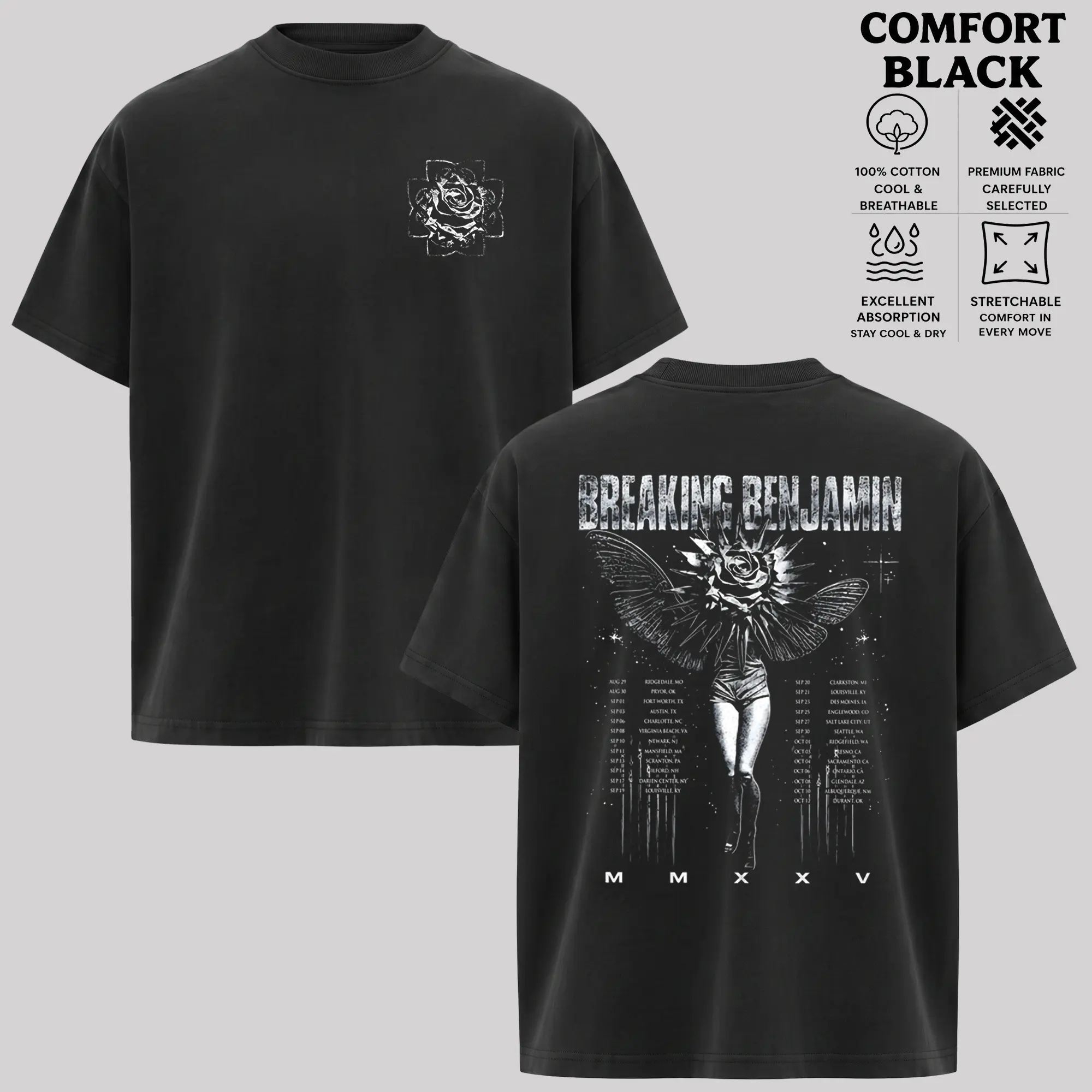 Retro NEW Breaking Benjamin album T-Shirt , Breaking Benjamin Shirt ,Music Graphic Tee , Rock Band Shirt, Retro Music Tee, Rock Music Lover Shirt, Vintage Band Shirts Casual Comfort Cotton Fabric Fit Top ,Top Men's and Women's Clothing . Streetwear