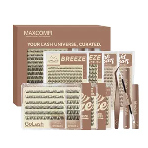 MaxComfi Spider Cluster Lashes - DD Curl, Smudge-Proof Waterproof, Super Soft Thin Band, Beginner-Friendly DIY Design for Natural Daily Glowup & Voluminous Look Makeup  Cosmetic Summervibes