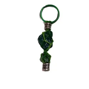 Natural Malachite and Aventurine Keychain