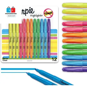 Pocket Style Highlighters, Chisel Tip Highlighter Marker Set, Assorted Fluorescent Highlighters, Perfect for Office Supplies, School Supplies No Brand