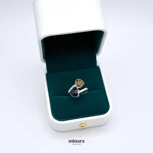 MINARA 950 Silver ONIX + OJO DE TIGRE Anillo Cruzado