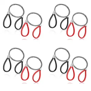 8 Pcs PVC Pipe Cable Saw Stainless Steel Wire Saw Hand Pocket String Rope Saw Emergency Survival Wire Saw Cutting Tool