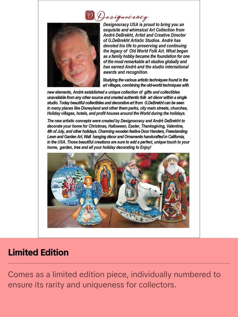 The Savior Dreams Santa Hand-Painted WOODCARVED Masterpiece by G. DeBrekht - Nativity Holiday Decor - 8208011