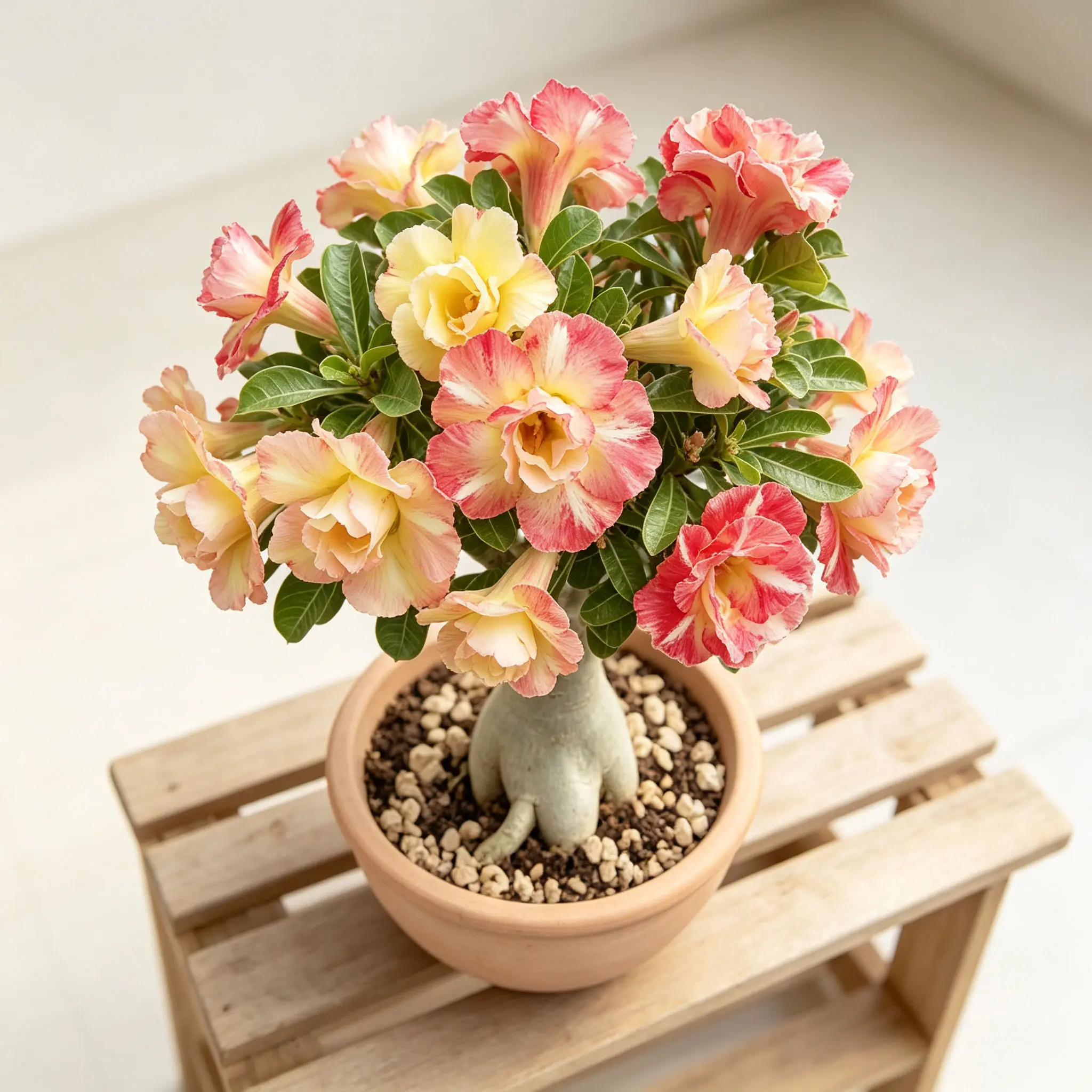 Adenium Obesum Caudex – Potted Desert Rose Bonsai, Indoor Succulent Plant Adenium Obesum Caudex – Potted Desert Rose Bonsai, Indoor Succulent Plant